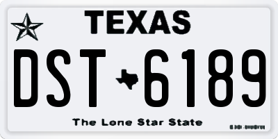 TX license plate DST6189