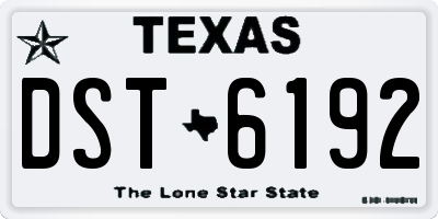 TX license plate DST6192