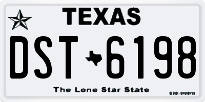 TX license plate DST6198