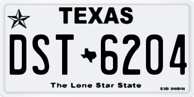 TX license plate DST6204