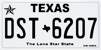 TX license plate DST6207