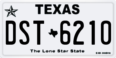 TX license plate DST6210