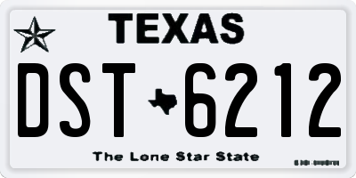 TX license plate DST6212
