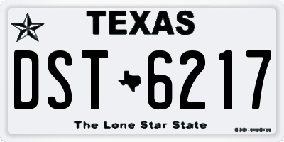 TX license plate DST6217