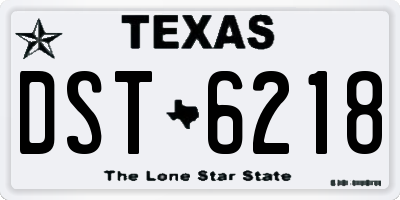 TX license plate DST6218