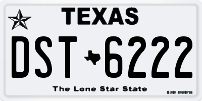 TX license plate DST6222