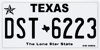 TX license plate DST6223
