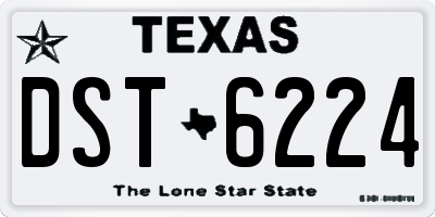 TX license plate DST6224