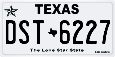 TX license plate DST6227