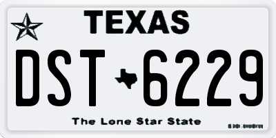 TX license plate DST6229