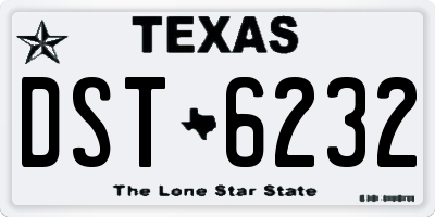 TX license plate DST6232