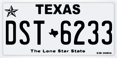 TX license plate DST6233