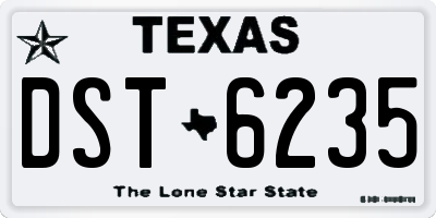 TX license plate DST6235