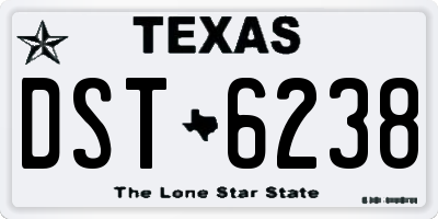 TX license plate DST6238