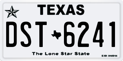 TX license plate DST6241