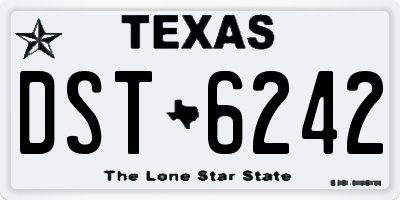 TX license plate DST6242