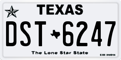 TX license plate DST6247