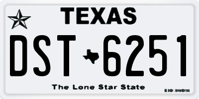 TX license plate DST6251