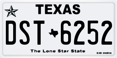 TX license plate DST6252