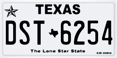 TX license plate DST6254