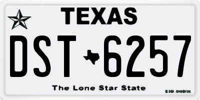 TX license plate DST6257