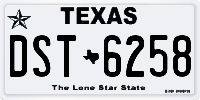 TX license plate DST6258