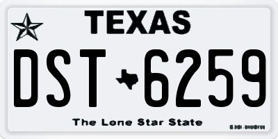 TX license plate DST6259