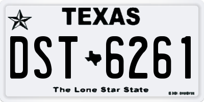 TX license plate DST6261