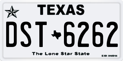 TX license plate DST6262