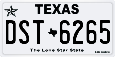 TX license plate DST6265
