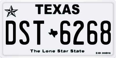 TX license plate DST6268