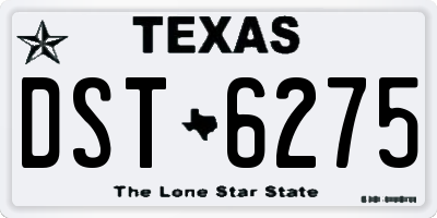 TX license plate DST6275