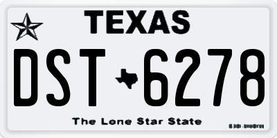 TX license plate DST6278