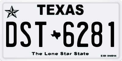 TX license plate DST6281