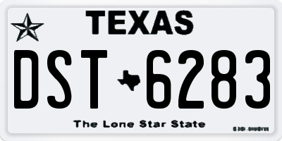 TX license plate DST6283