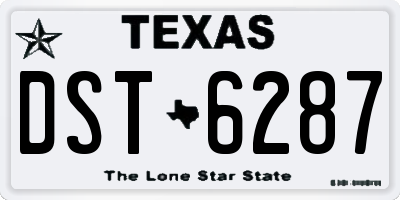TX license plate DST6287