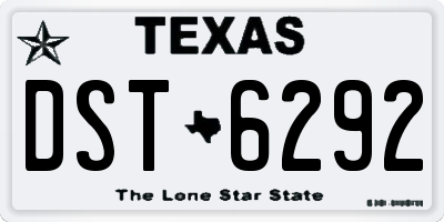 TX license plate DST6292