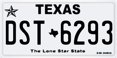 TX license plate DST6293