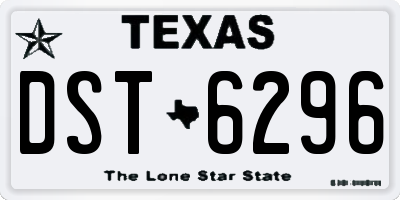 TX license plate DST6296