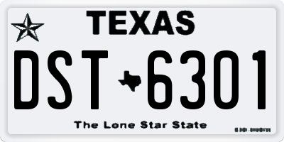 TX license plate DST6301