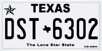 TX license plate DST6302