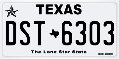 TX license plate DST6303