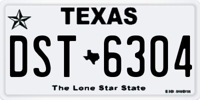 TX license plate DST6304