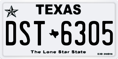 TX license plate DST6305
