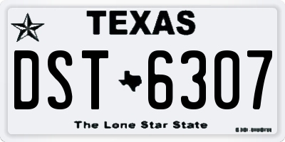 TX license plate DST6307