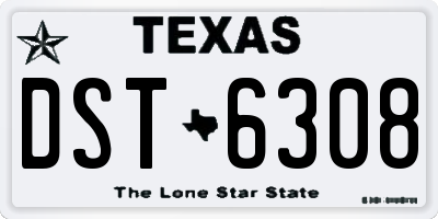 TX license plate DST6308