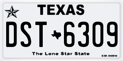 TX license plate DST6309