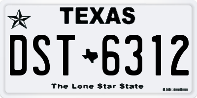 TX license plate DST6312