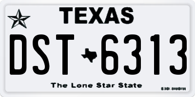 TX license plate DST6313