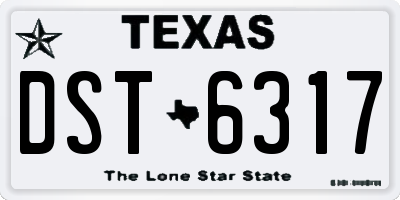 TX license plate DST6317